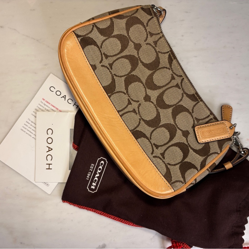 Vintage Coach Y2K Demi Bag signature tan